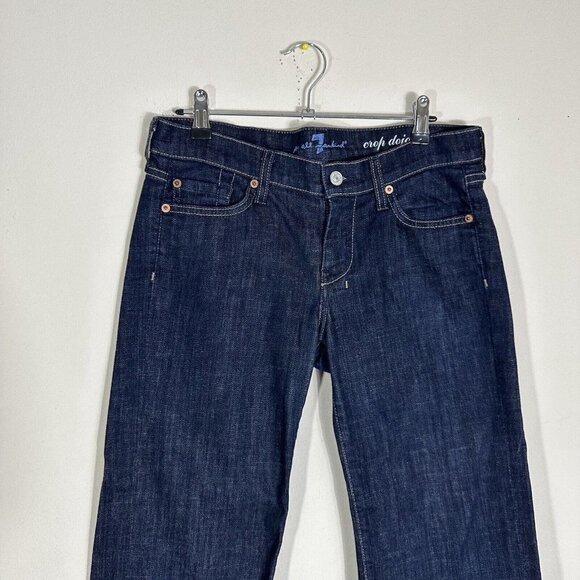7 For All Mankind Womens 28 Jeans Crop DOJO Denim Blue Pocket Inseam 20 Low Rise - Picture 4 of 6